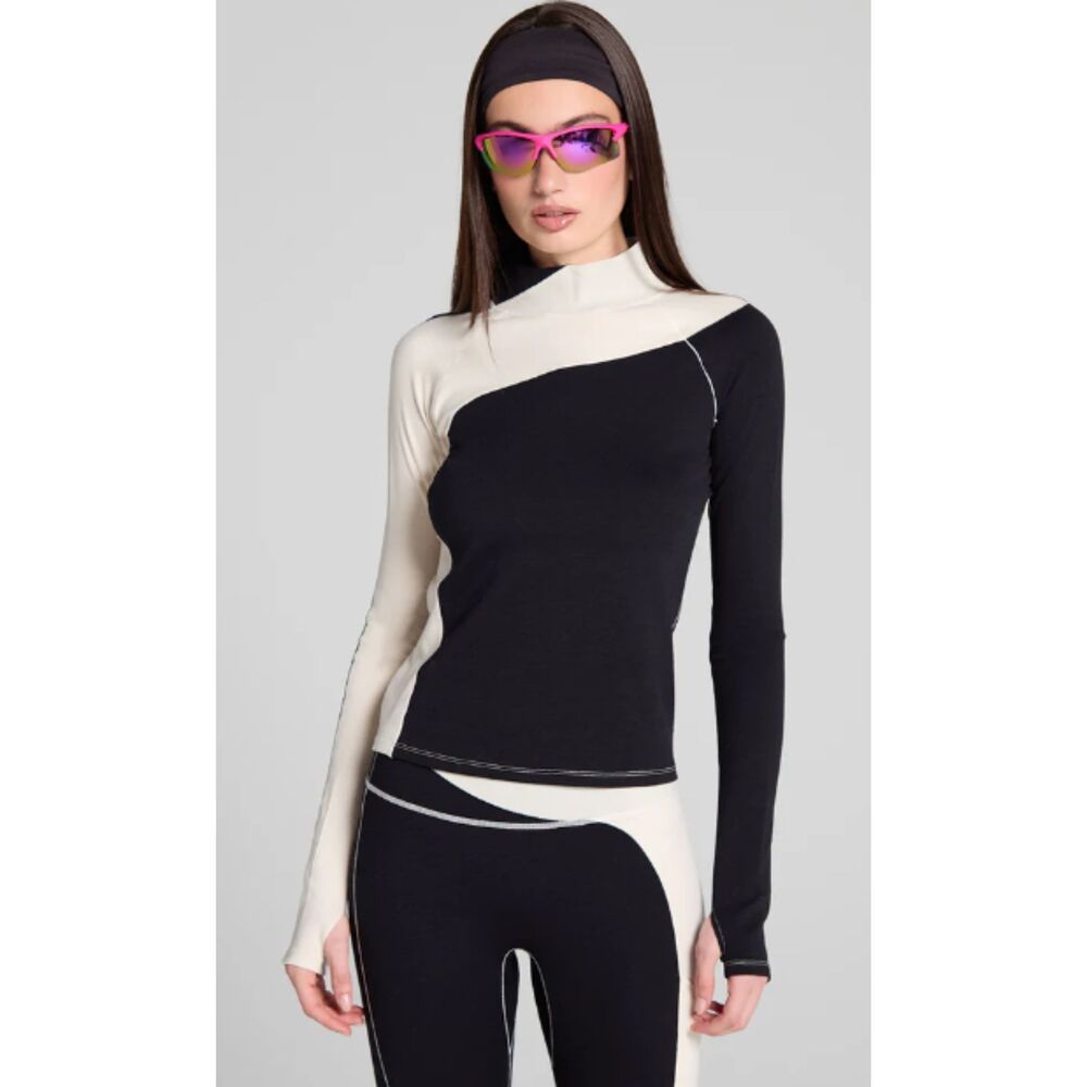 Seniq Wool Sculpt Merino Baselayer Mock Neck After Dark Large
